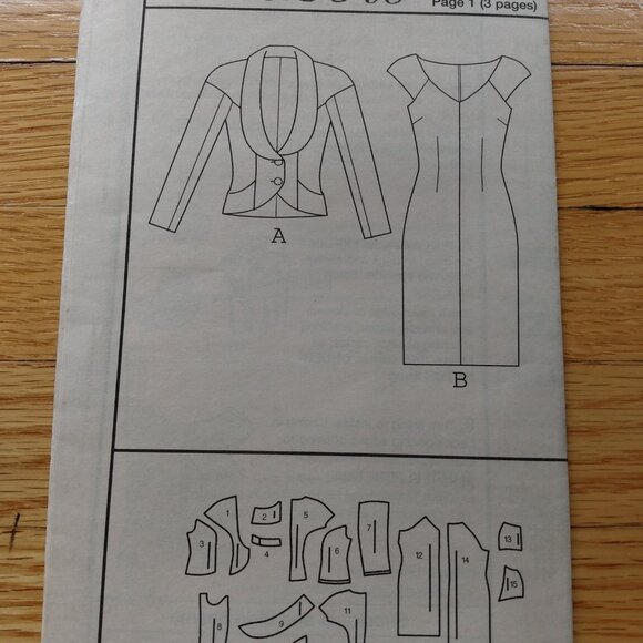 Cap Sleeve Dress and Jacket Suit Sewing Pattern Fitted Size 6-20 UNCUT 5664 - Picture 8 of 9